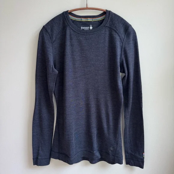 SMARTWOOL Women's Classic Thermal Merino Base Layer Crew sz Small Heather Gray - Picture 1 of 9